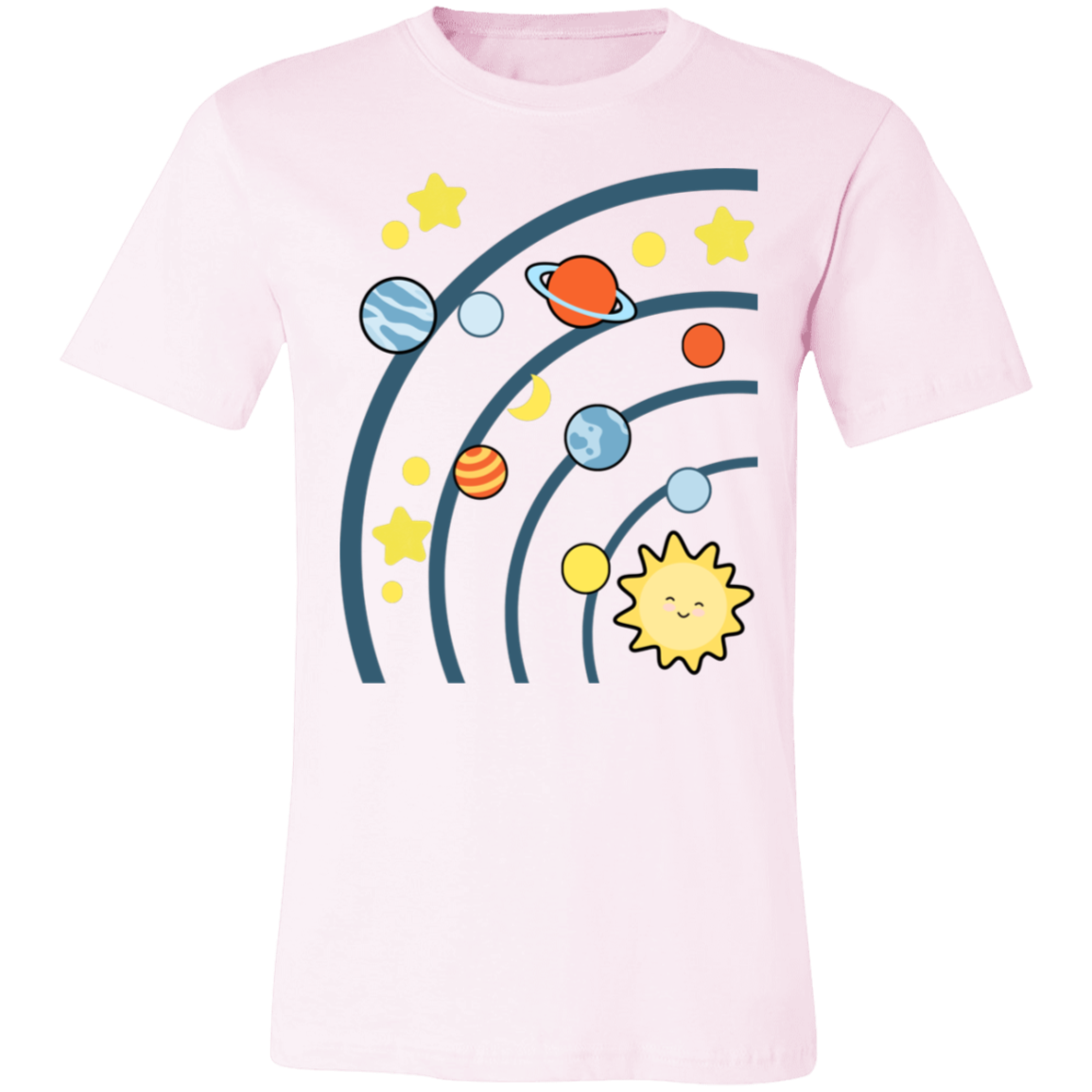 Solar System Space T-Shirt | Brick Galaxy | Solar System T-Shirt (Navy rings)