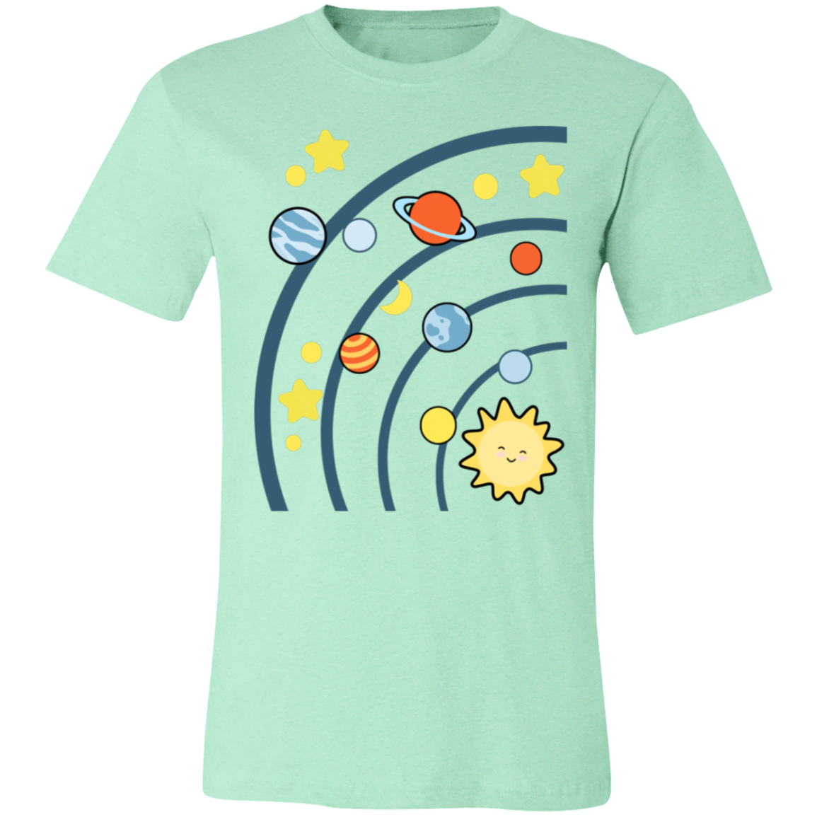 Solar System Space T-Shirt | Brick Galaxy | Solar System T-Shirt (Navy rings)