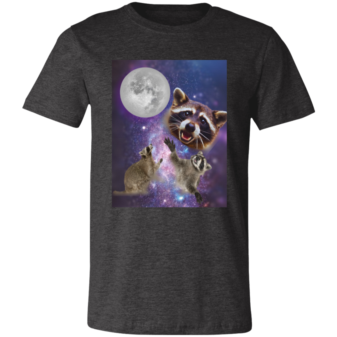 Retro Raccoon Moon T-Shirt, Raccoon Lovers, Funny Tee Unisex Jersey Short-Sleeve T-Shirt