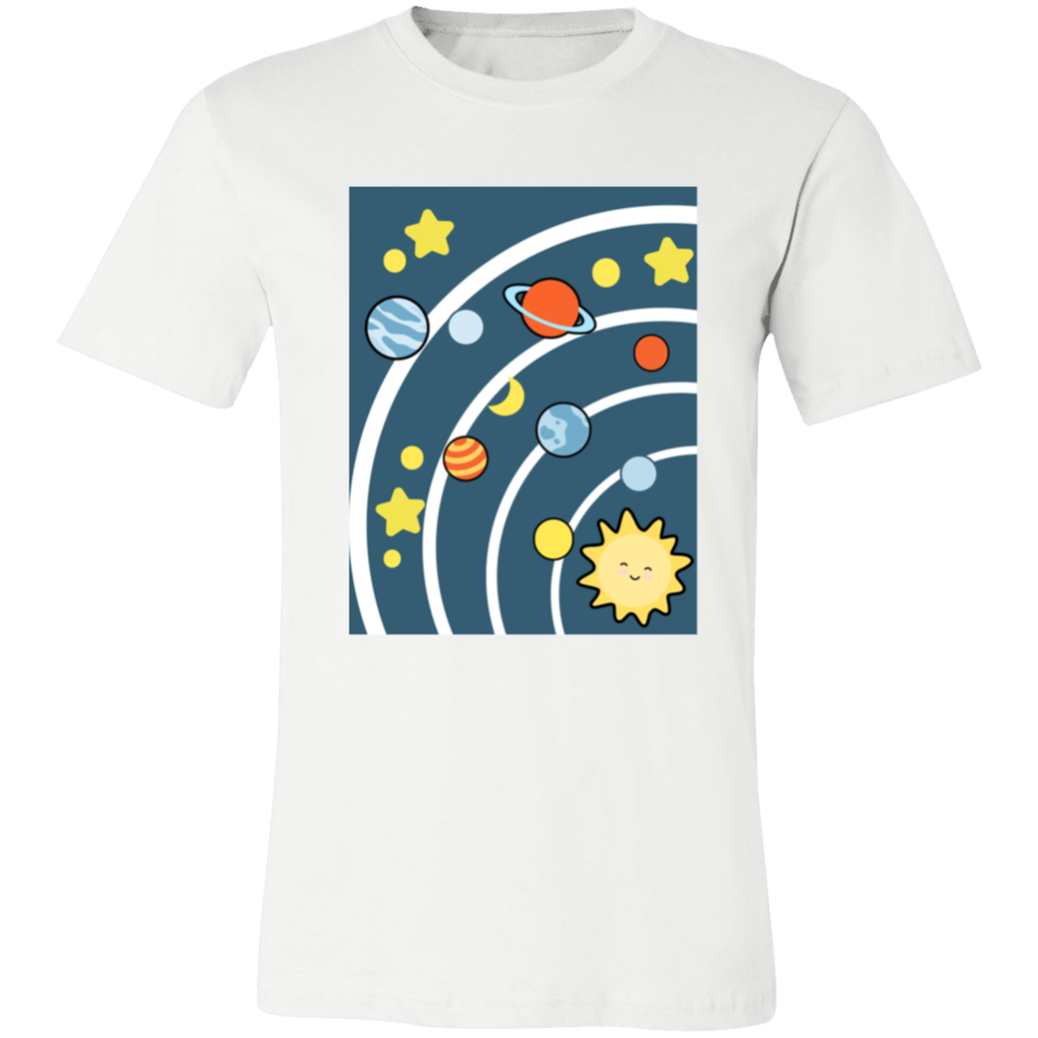 Solar System Space T-Shirt | Brick Galaxy | Solar System T-Shirt (White Rings)