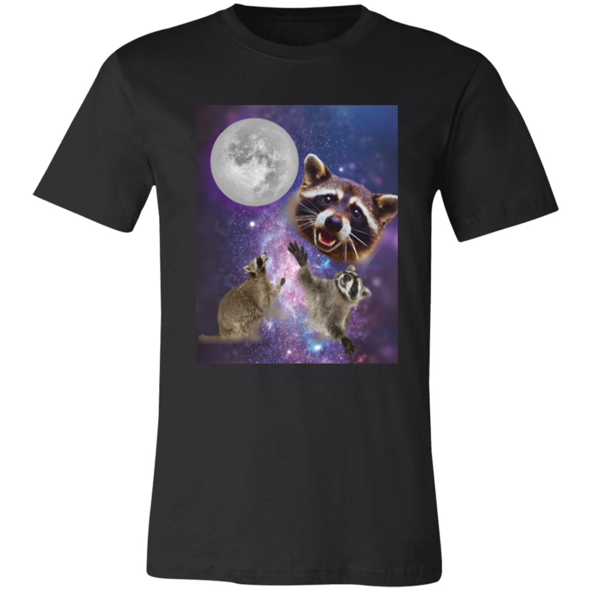 Retro Raccoon Moon T-Shirt, Raccoon Lovers, Funny Tee Unisex Jersey Short-Sleeve T-Shirt