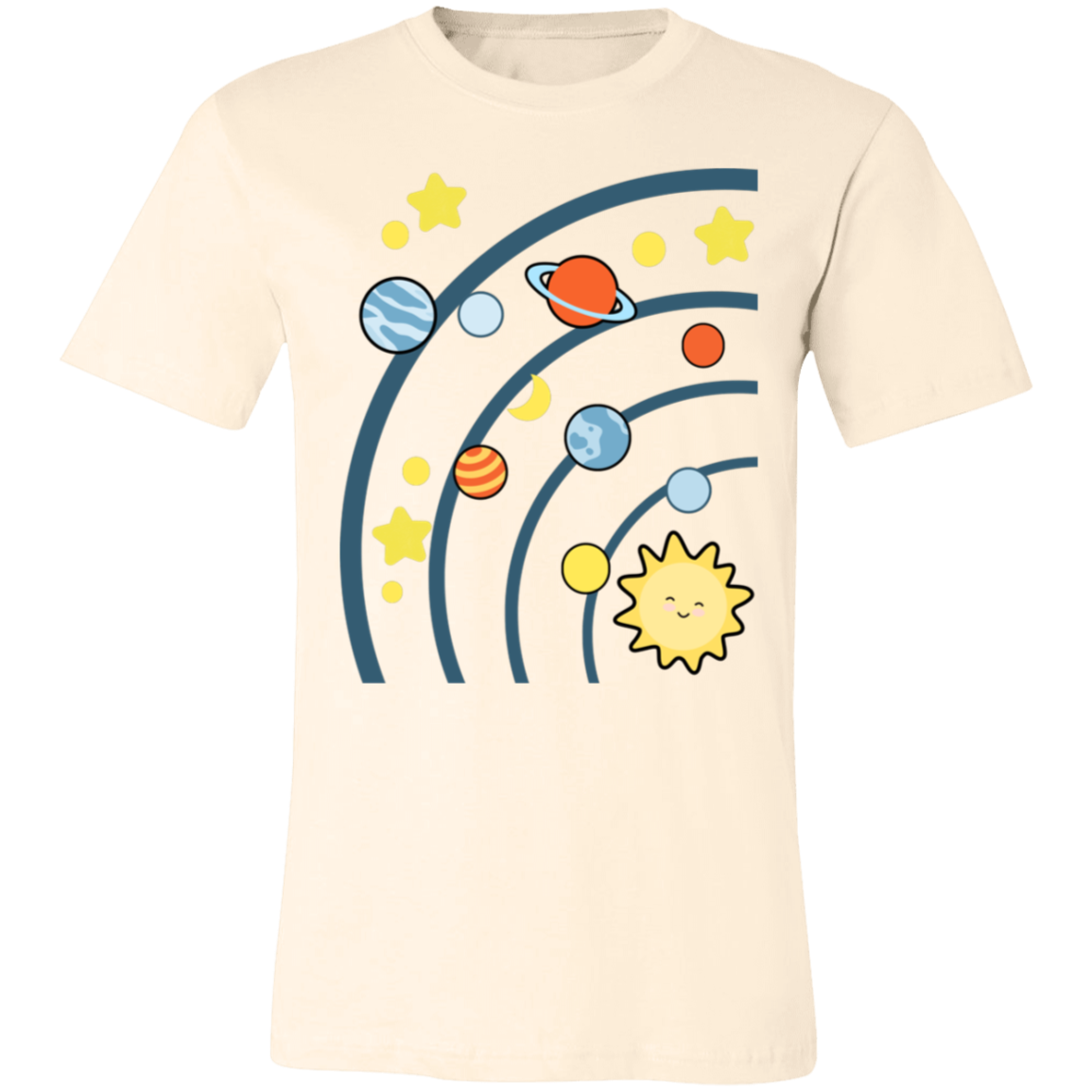 Solar System Space T-Shirt | Brick Galaxy | Solar System T-Shirt (Navy rings)