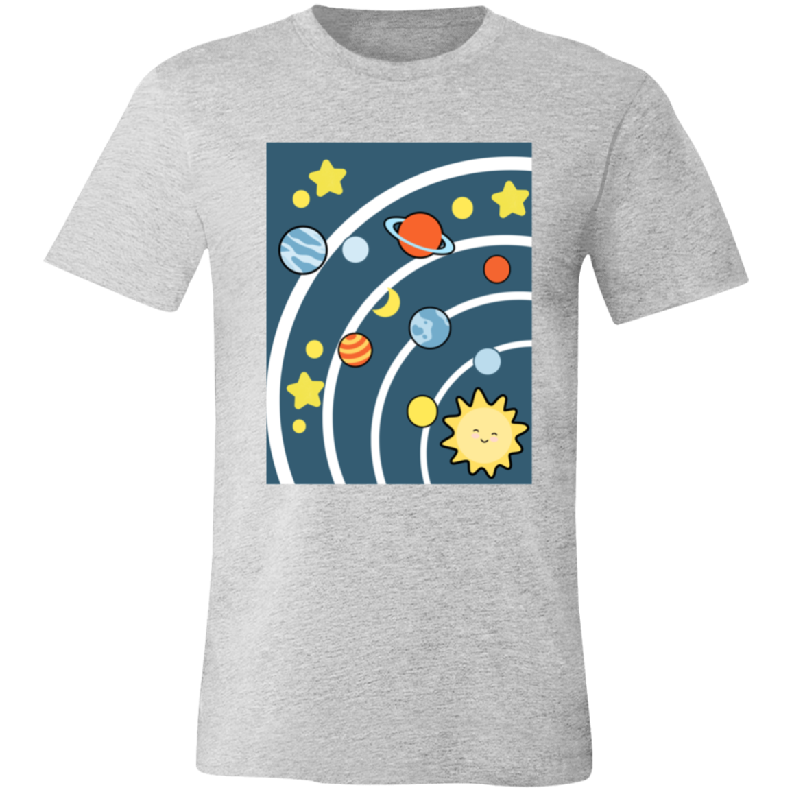 Solar System Space T-Shirt | Brick Galaxy | Solar System T-Shirt (White Rings)