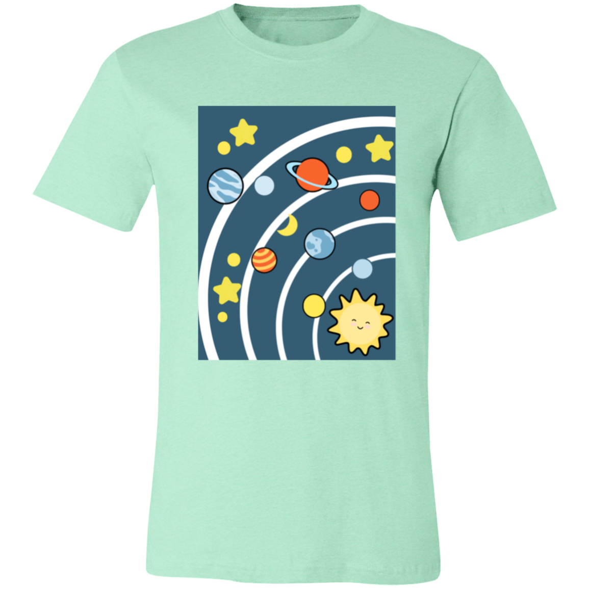 Solar System Space T-Shirt | Brick Galaxy | Solar System T-Shirt (White Rings)