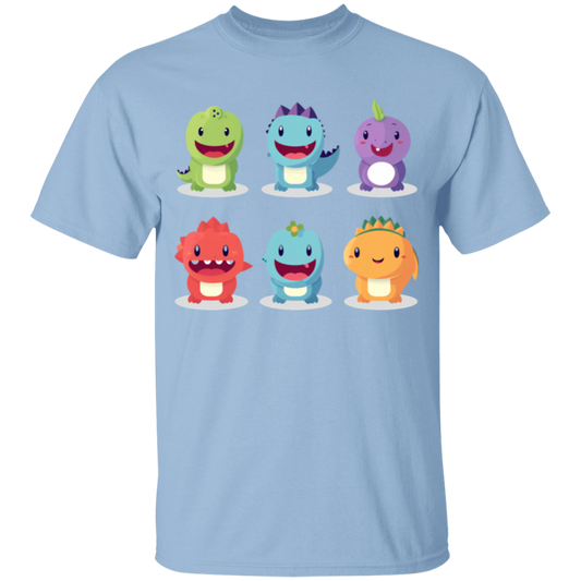 Cute Dinosaurs Youth Unisex 5.3 oz 100% Cotton T-Shirt