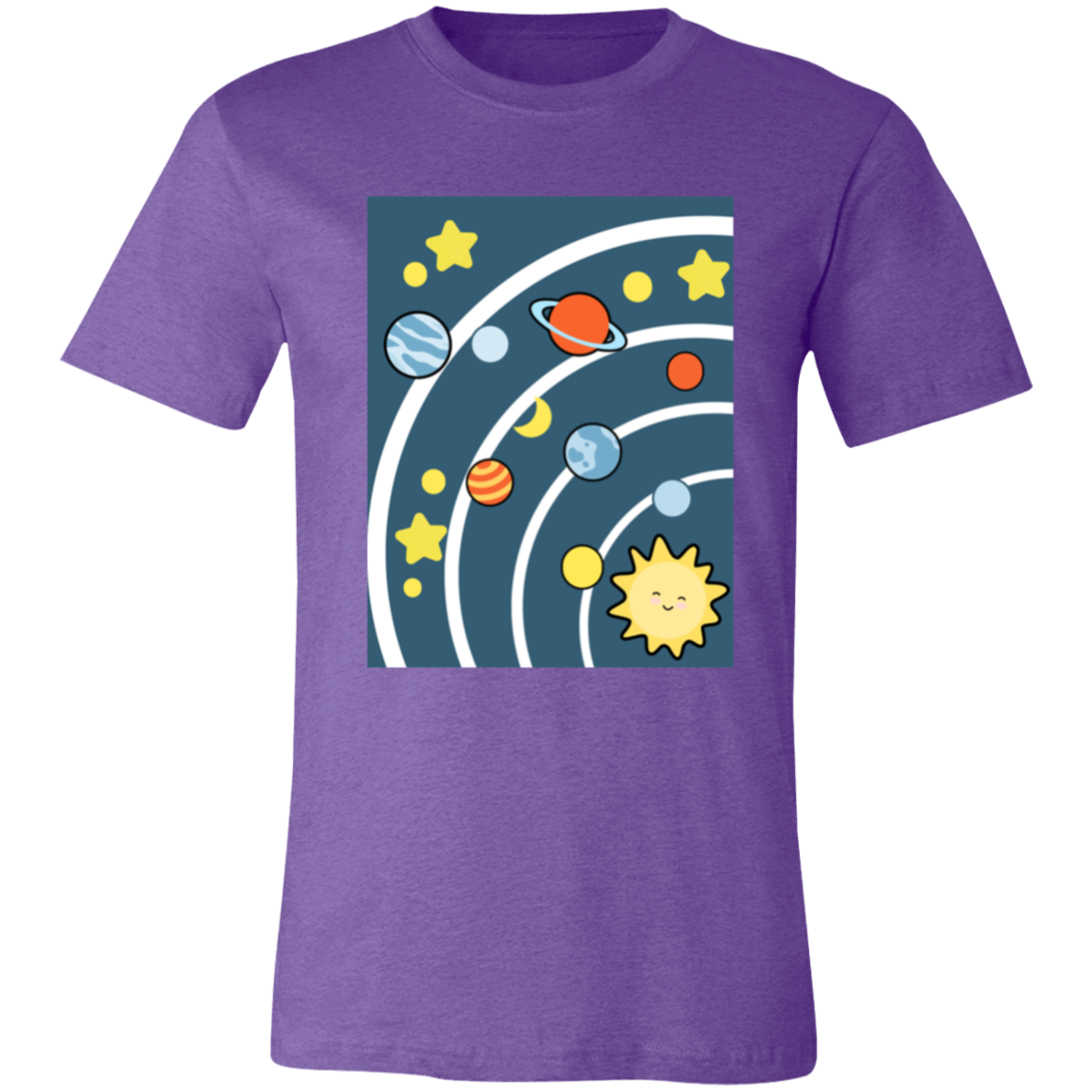 Solar System Space T-Shirt | Brick Galaxy | Solar System T-Shirt (White Rings)