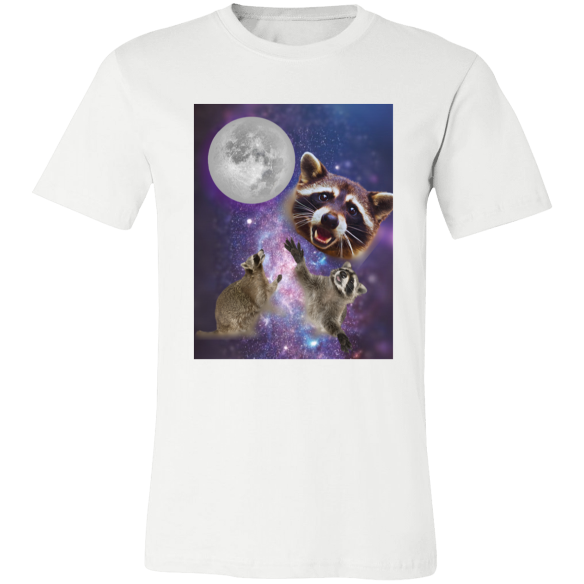 Retro Raccoon Moon T-Shirt, Raccoon Lovers, Funny Tee Unisex Jersey Short-Sleeve T-Shirt