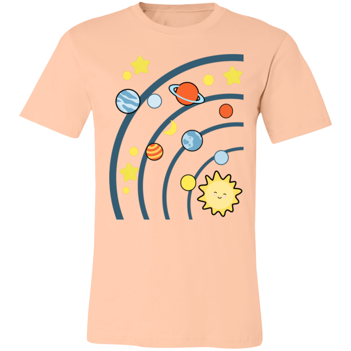 Solar System Space T-Shirt | Brick Galaxy | Solar System T-Shirt (Navy rings)