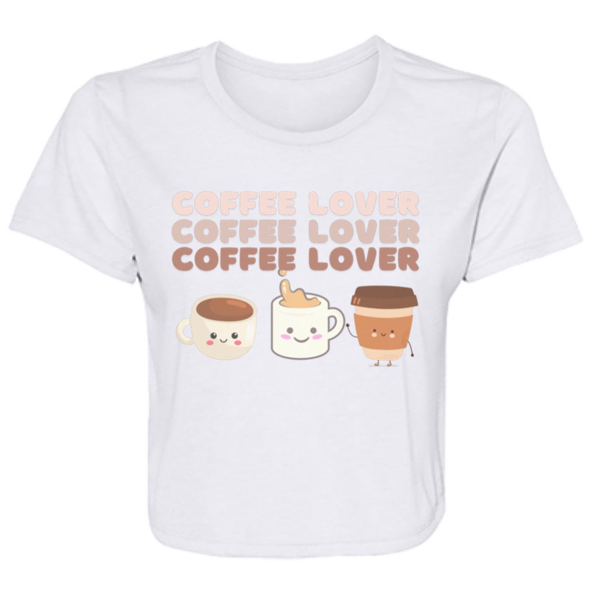 Coffee Lover Cropped Tee | Kawaii Coffee | Pastel Coffee lovers