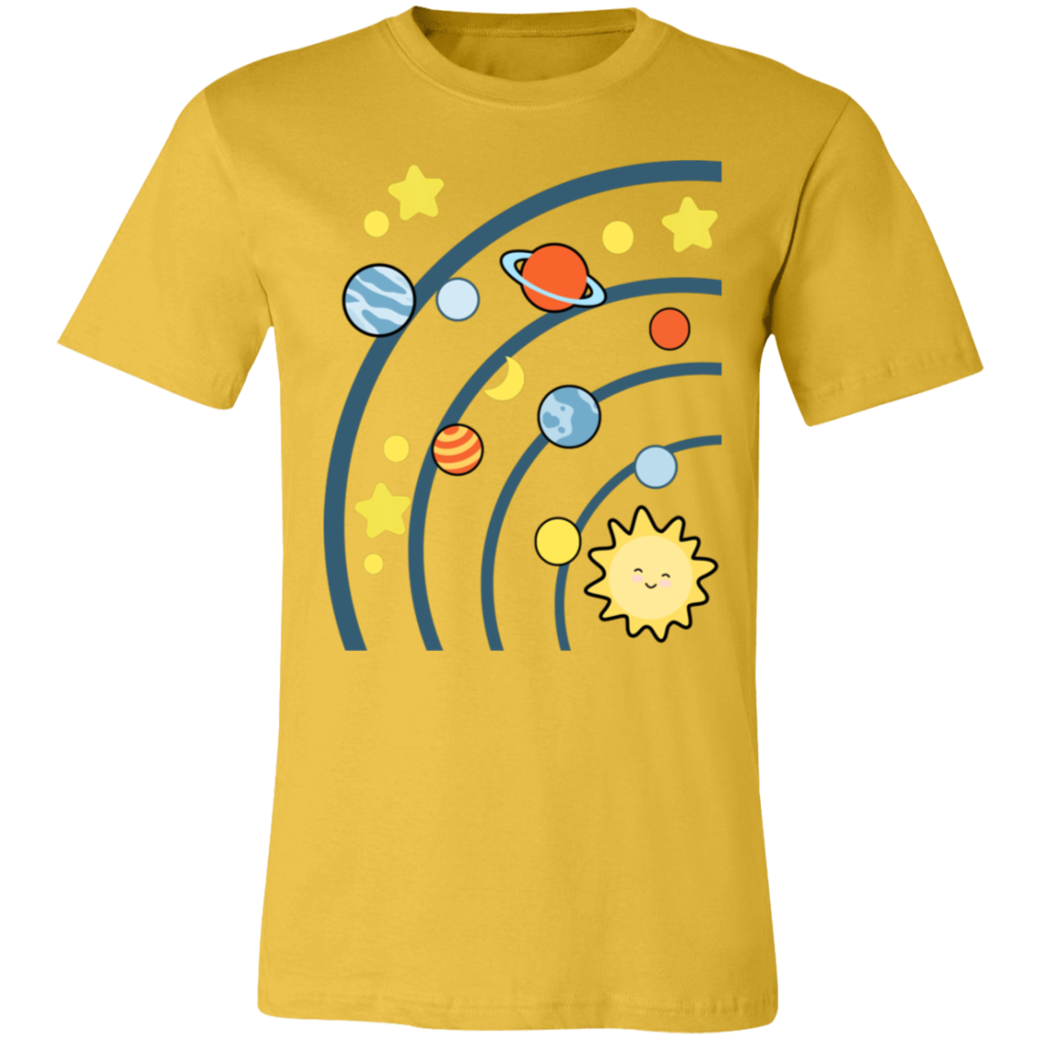 Solar System Space T-Shirt | Brick Galaxy | Solar System T-Shirt (Navy rings)