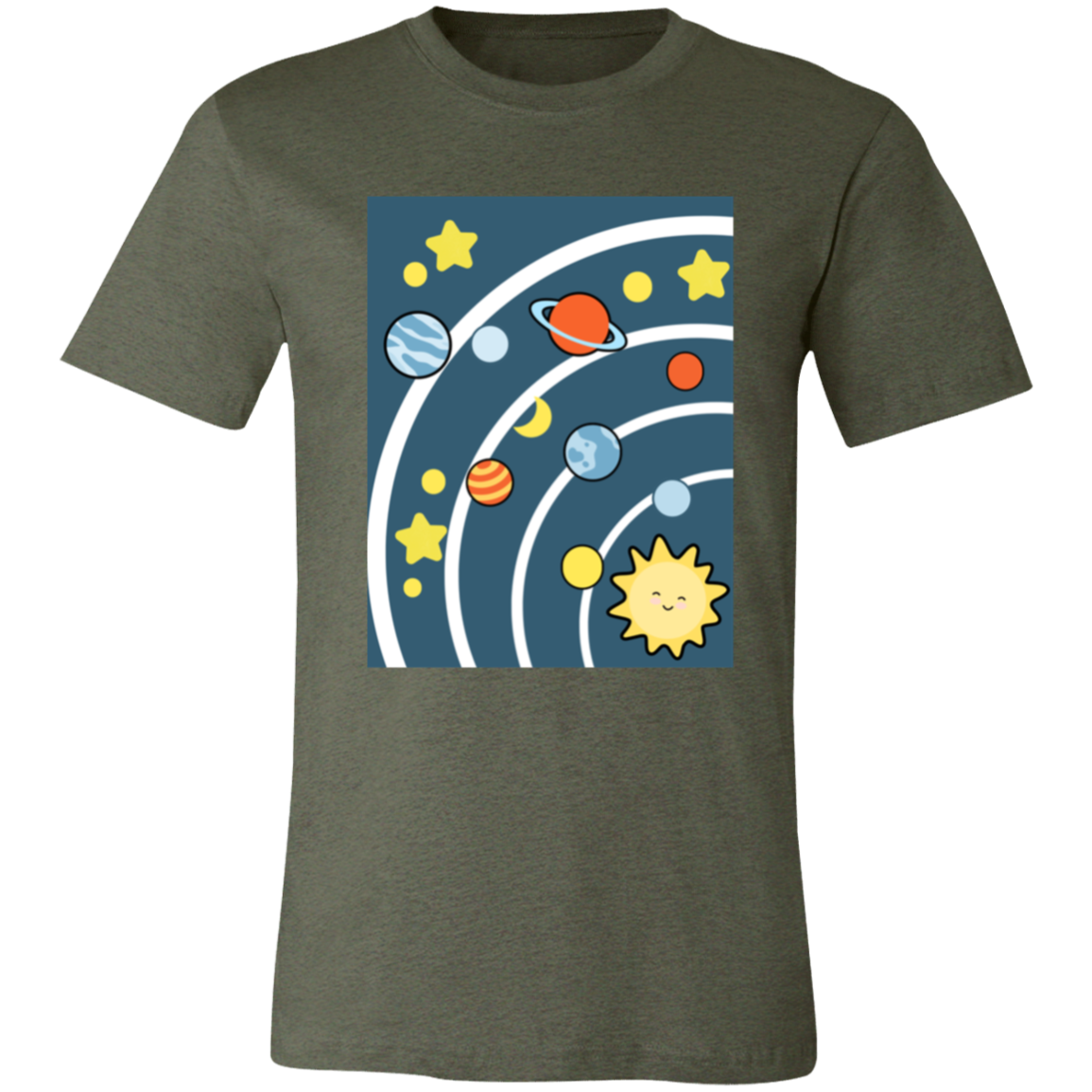 Solar System Space T-Shirt | Brick Galaxy | Solar System T-Shirt (White Rings)