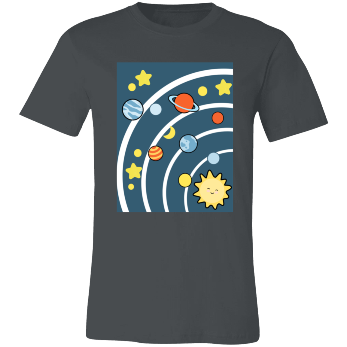 Solar System Space T-Shirt | Brick Galaxy | Solar System T-Shirt (White Rings)