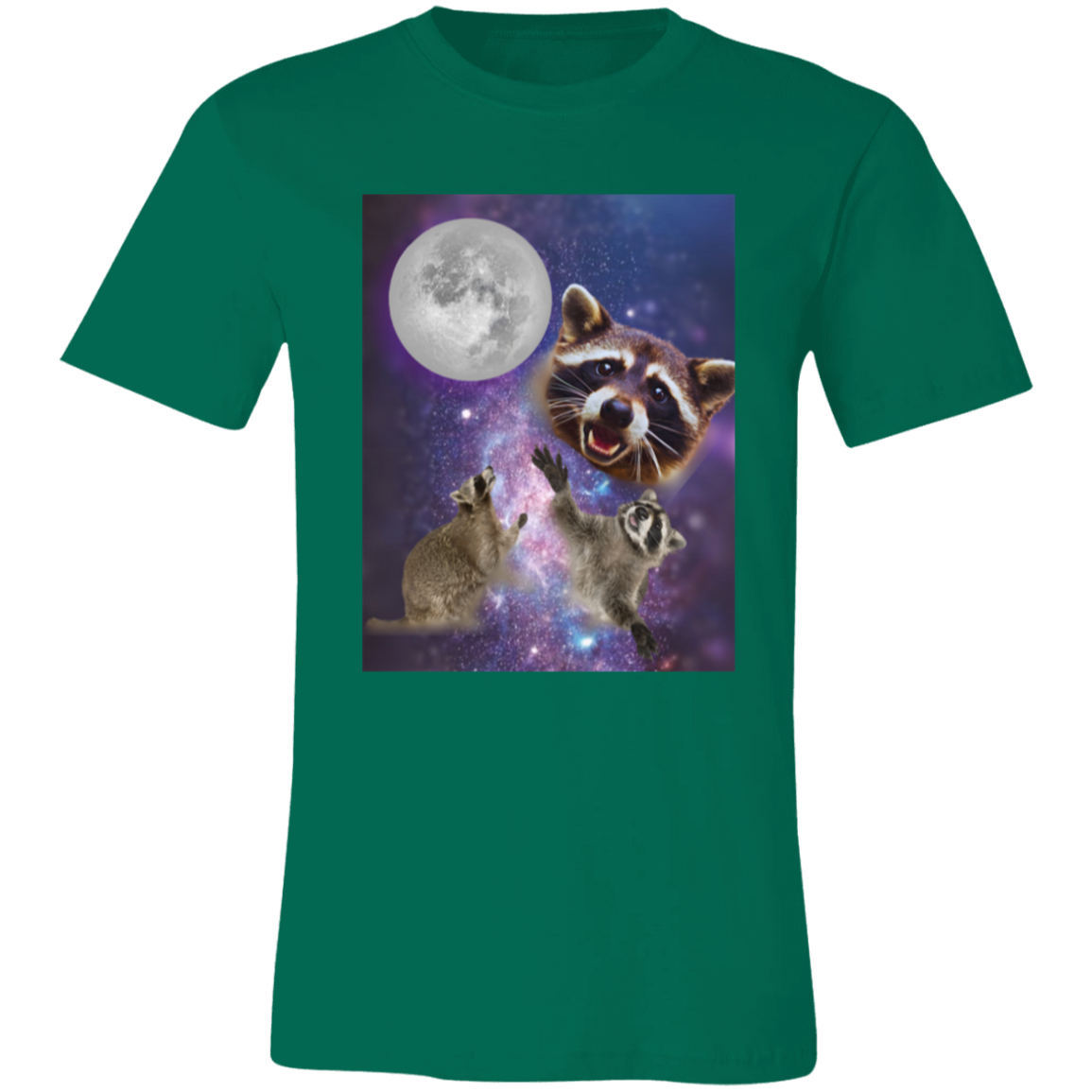 Retro Raccoon Moon T-Shirt, Raccoon Lovers, Funny Tee Unisex Jersey Short-Sleeve T-Shirt