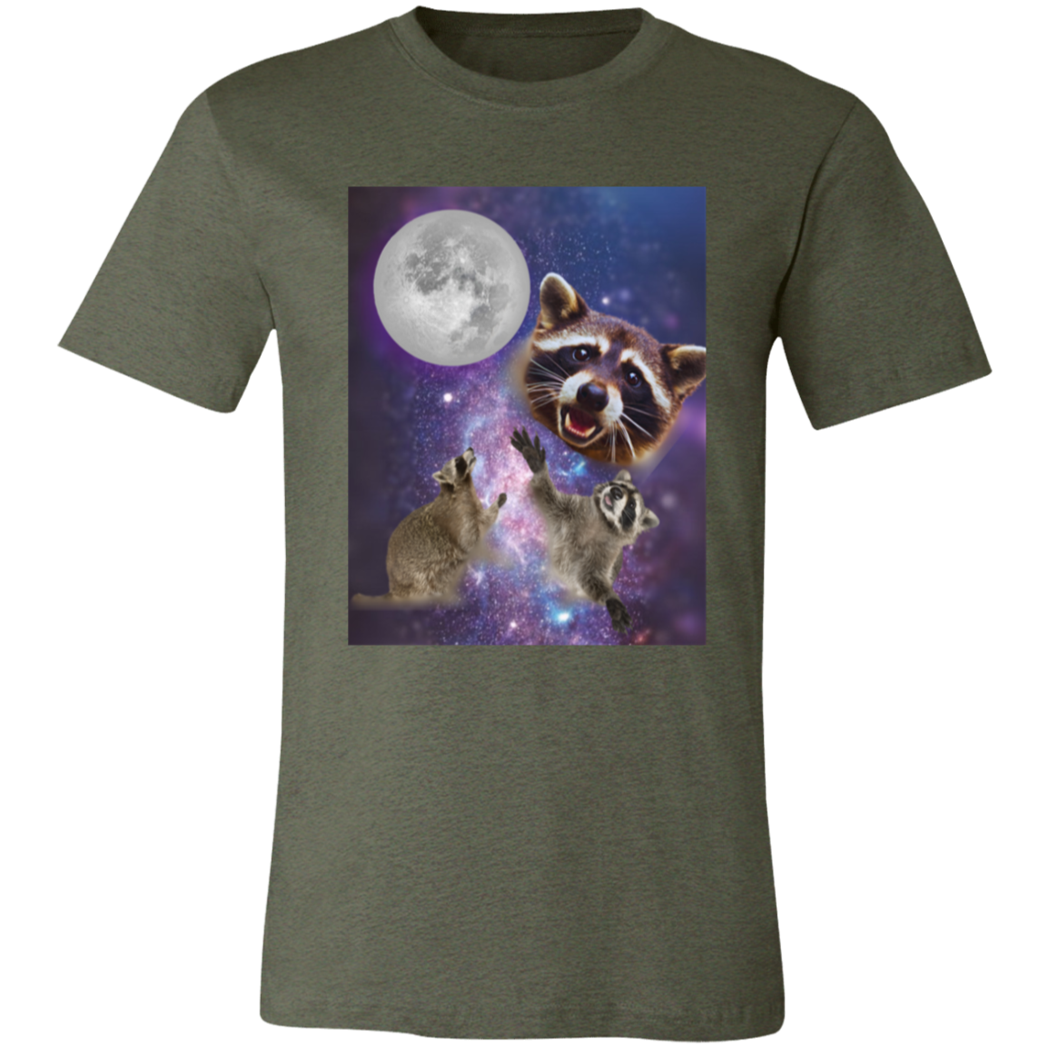 Retro Raccoon Moon T-Shirt, Raccoon Lovers, Funny Tee Unisex Jersey Short-Sleeve T-Shirt