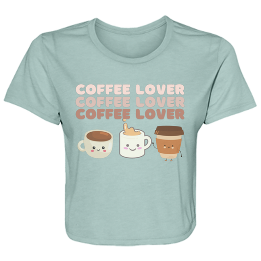 Coffee Lover Cropped Tee | Kawaii Coffee | Pastel Coffee lovers