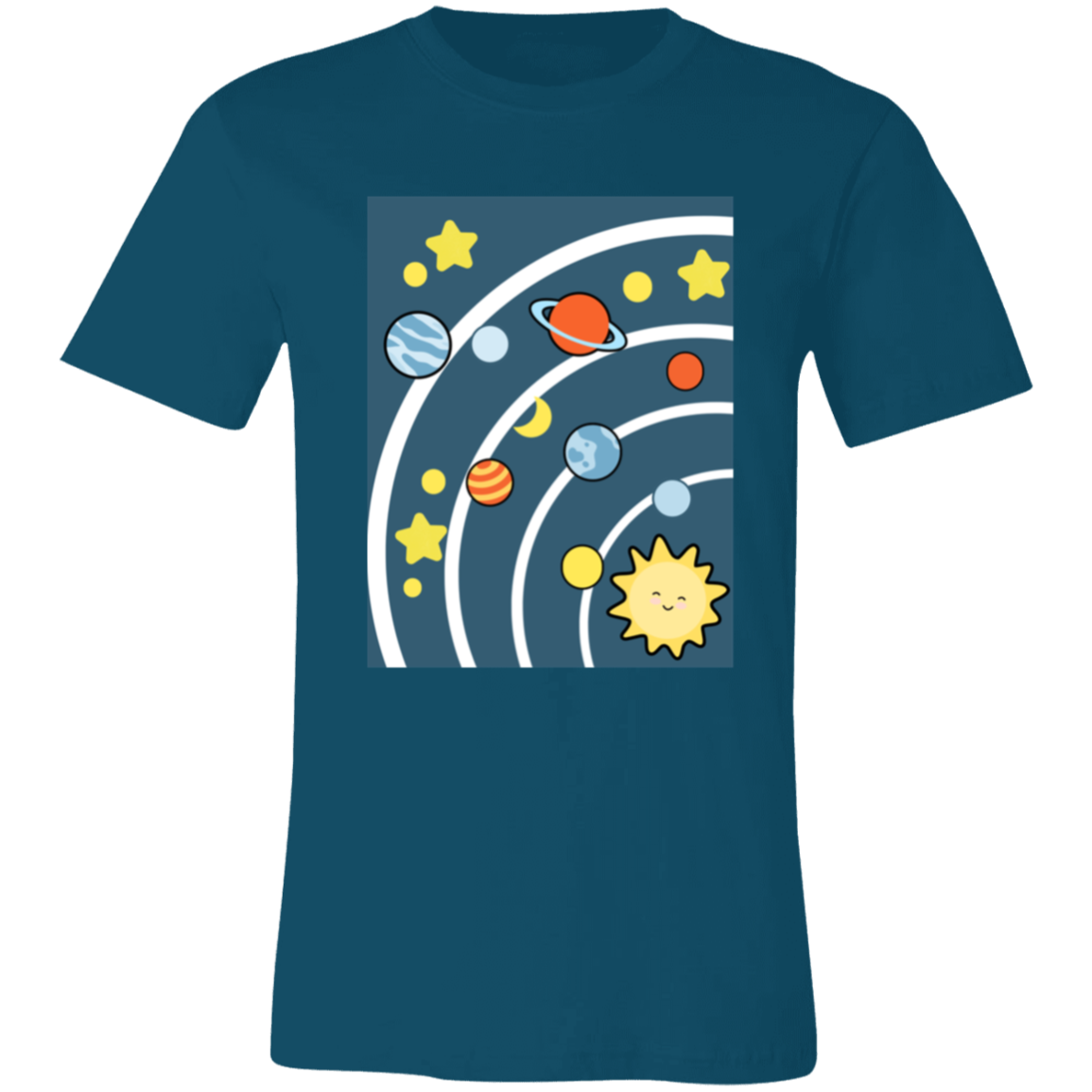 Solar System Space T-Shirt | Brick Galaxy | Solar System T-Shirt (White Rings)