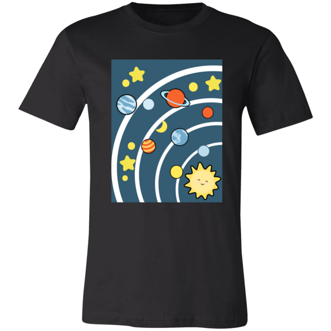 Solar System Space T-Shirt | Brick Galaxy | Solar System T-Shirt (White Rings)