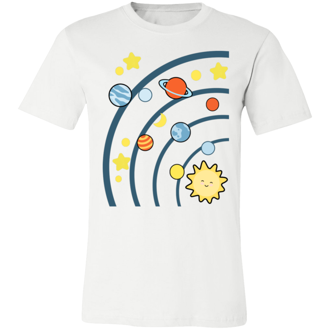 Solar System Space T-Shirt | Brick Galaxy | Solar System T-Shirt (Navy rings)