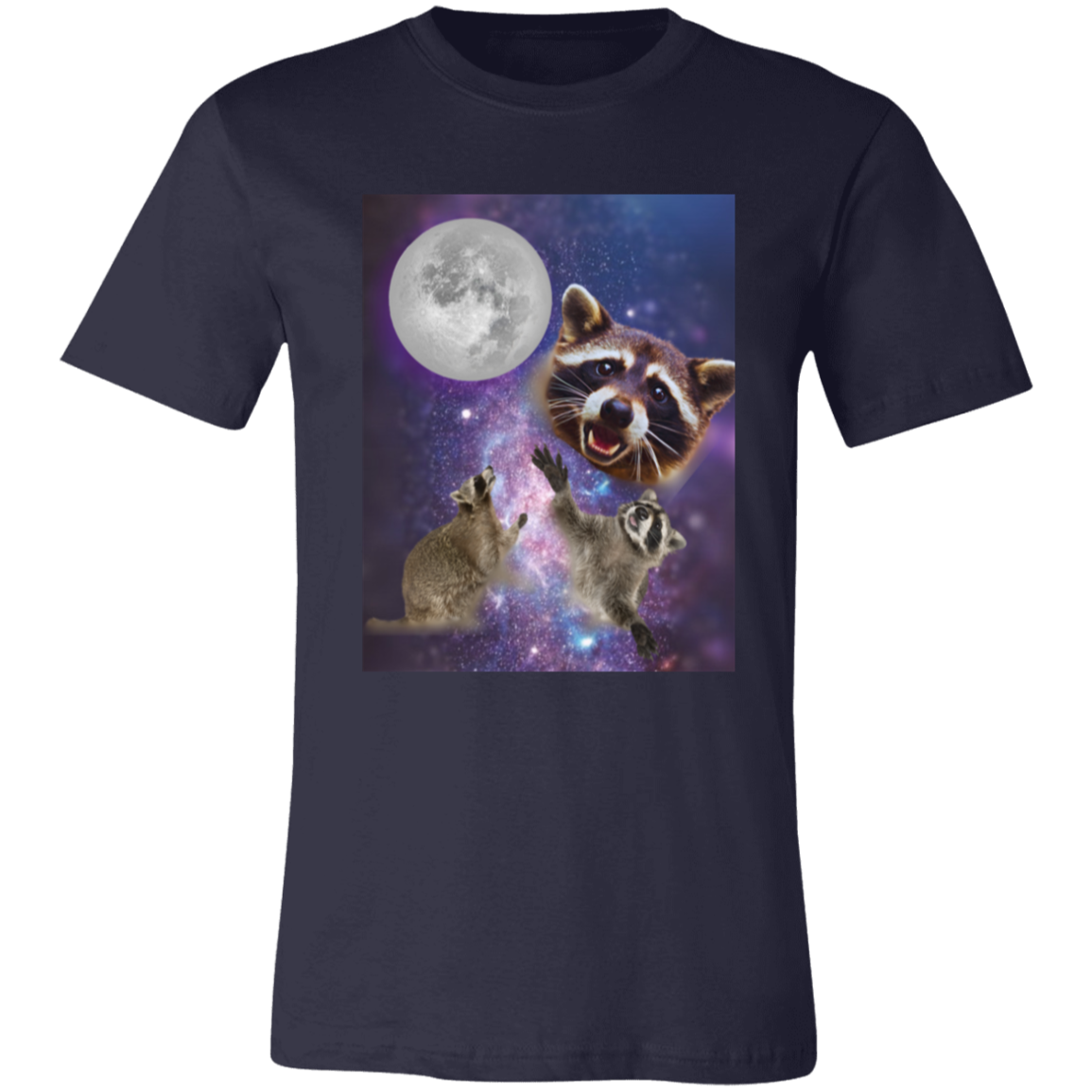 Retro Raccoon Moon T-Shirt, Raccoon Lovers, Funny Tee Unisex Jersey Short-Sleeve T-Shirt