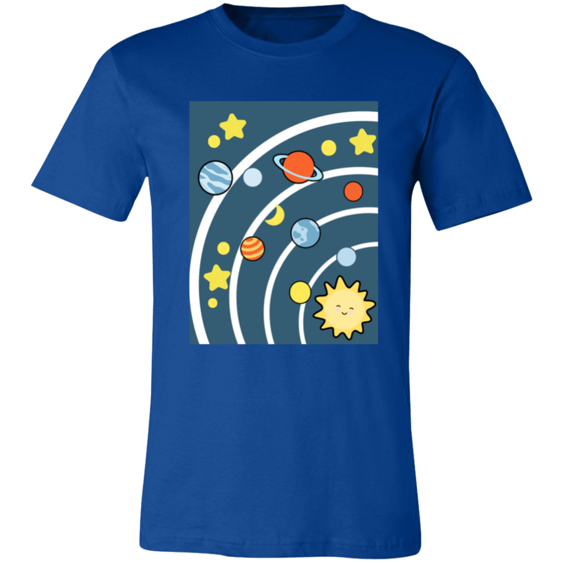 Solar System Space T-Shirt | Brick Galaxy | Solar System T-Shirt (White Rings)