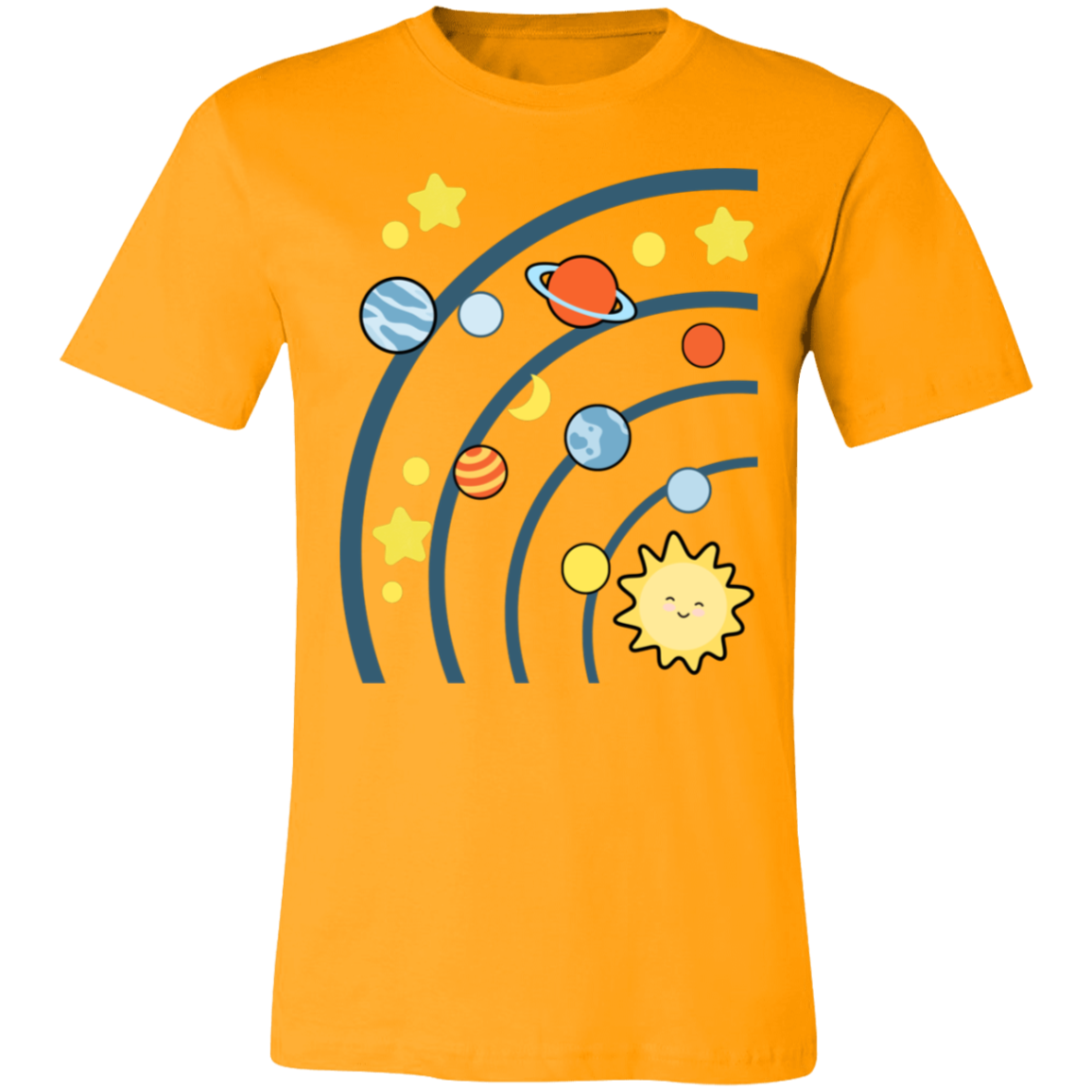 Solar System Space T-Shirt | Brick Galaxy | Solar System T-Shirt (Navy rings)