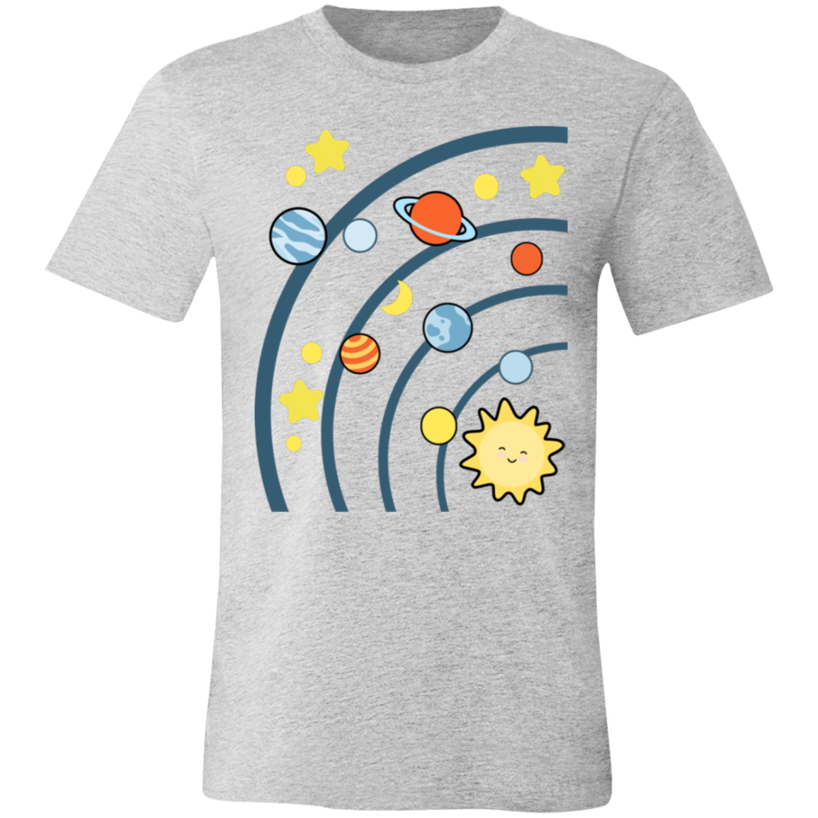 Solar System Space T-Shirt | Brick Galaxy | Solar System T-Shirt (Navy rings)