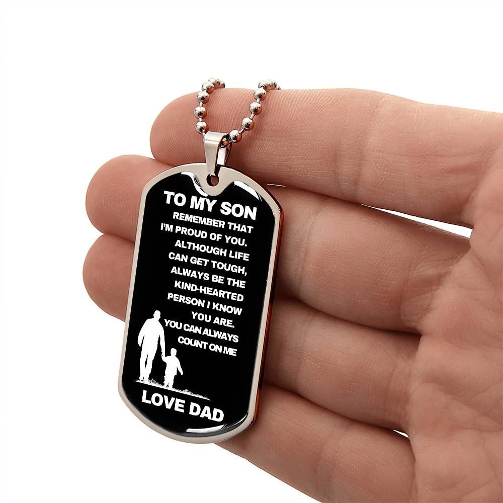 To My Son From Dad | Dog Tag Heartfelt Message