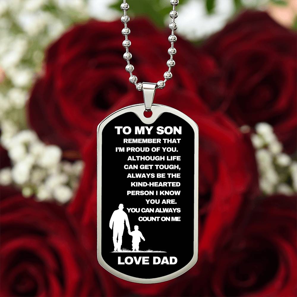 To My Son From Dad | Dog Tag Heartfelt Message