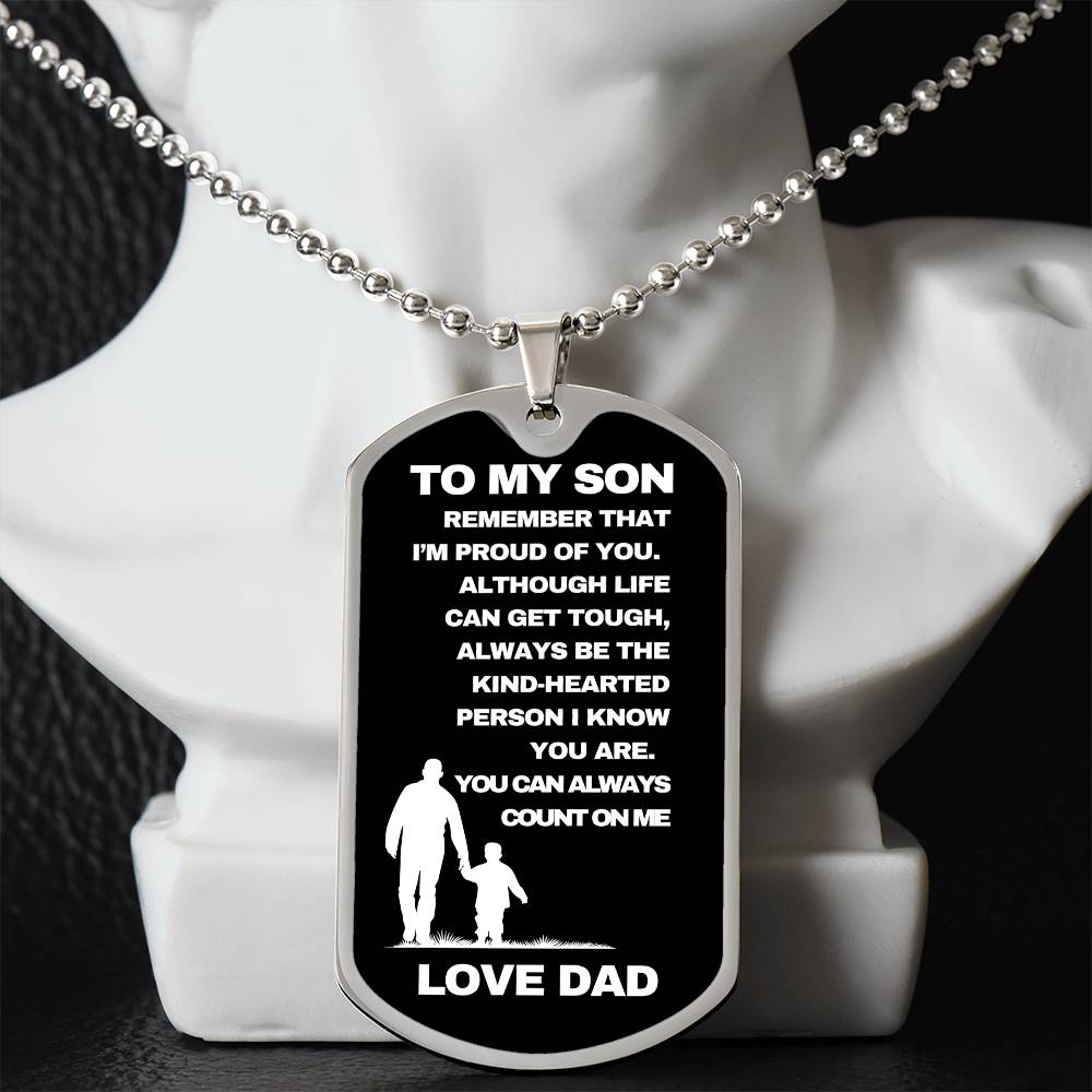 To My Son From Dad | Dog Tag Heartfelt Message