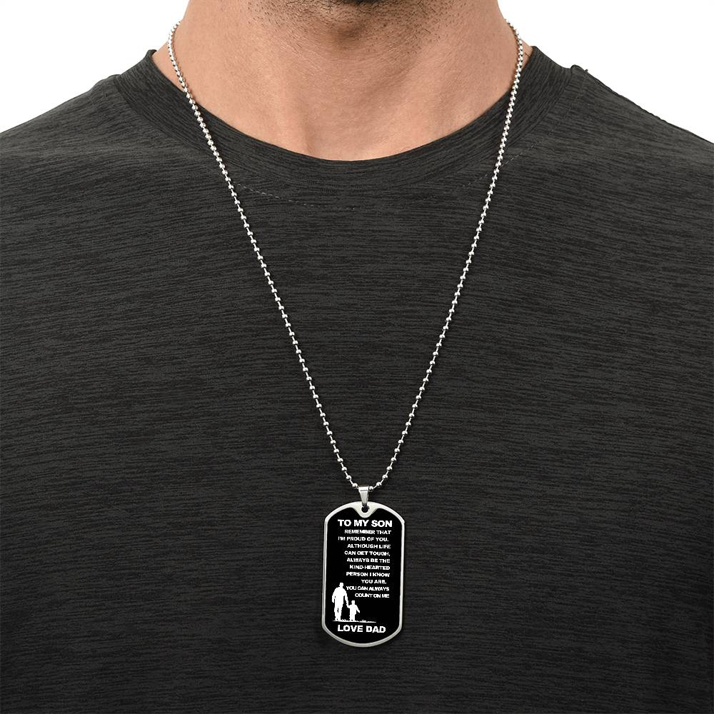 To My Son From Dad | Dog Tag Heartfelt Message