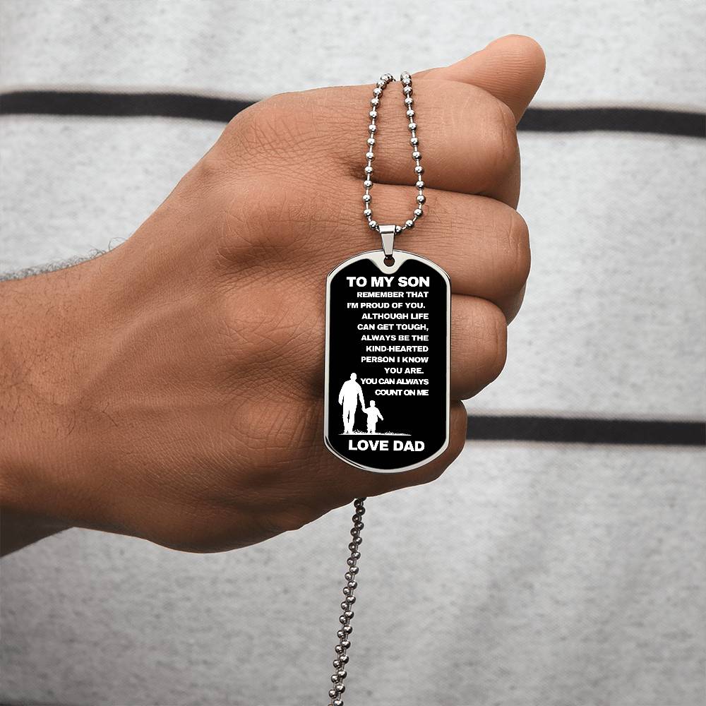 To My Son From Dad | Dog Tag Heartfelt Message