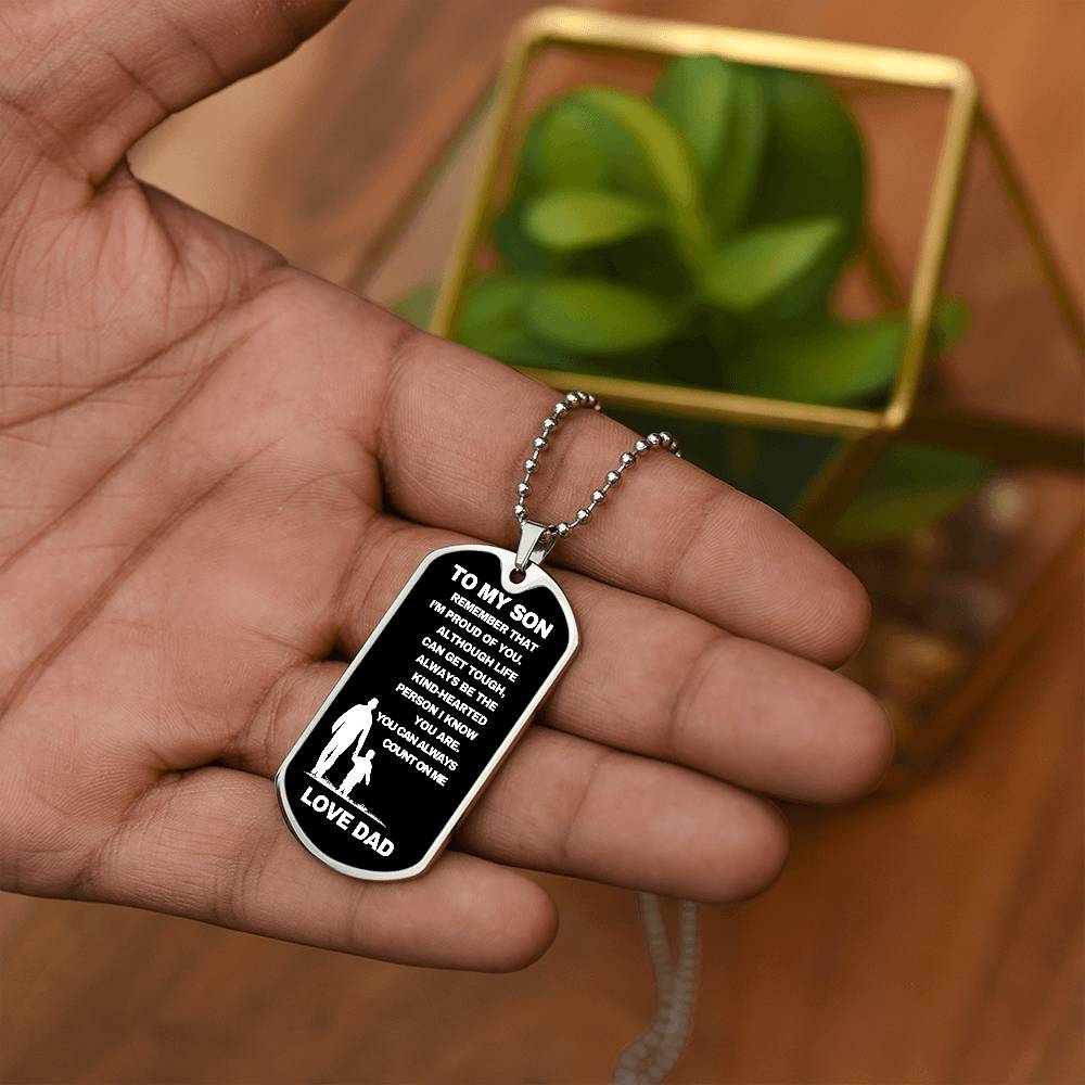 To My Son From Dad | Dog Tag Heartfelt Message