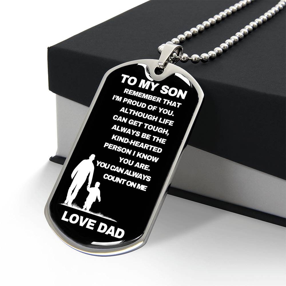 To My Son From Dad | Dog Tag Heartfelt Message