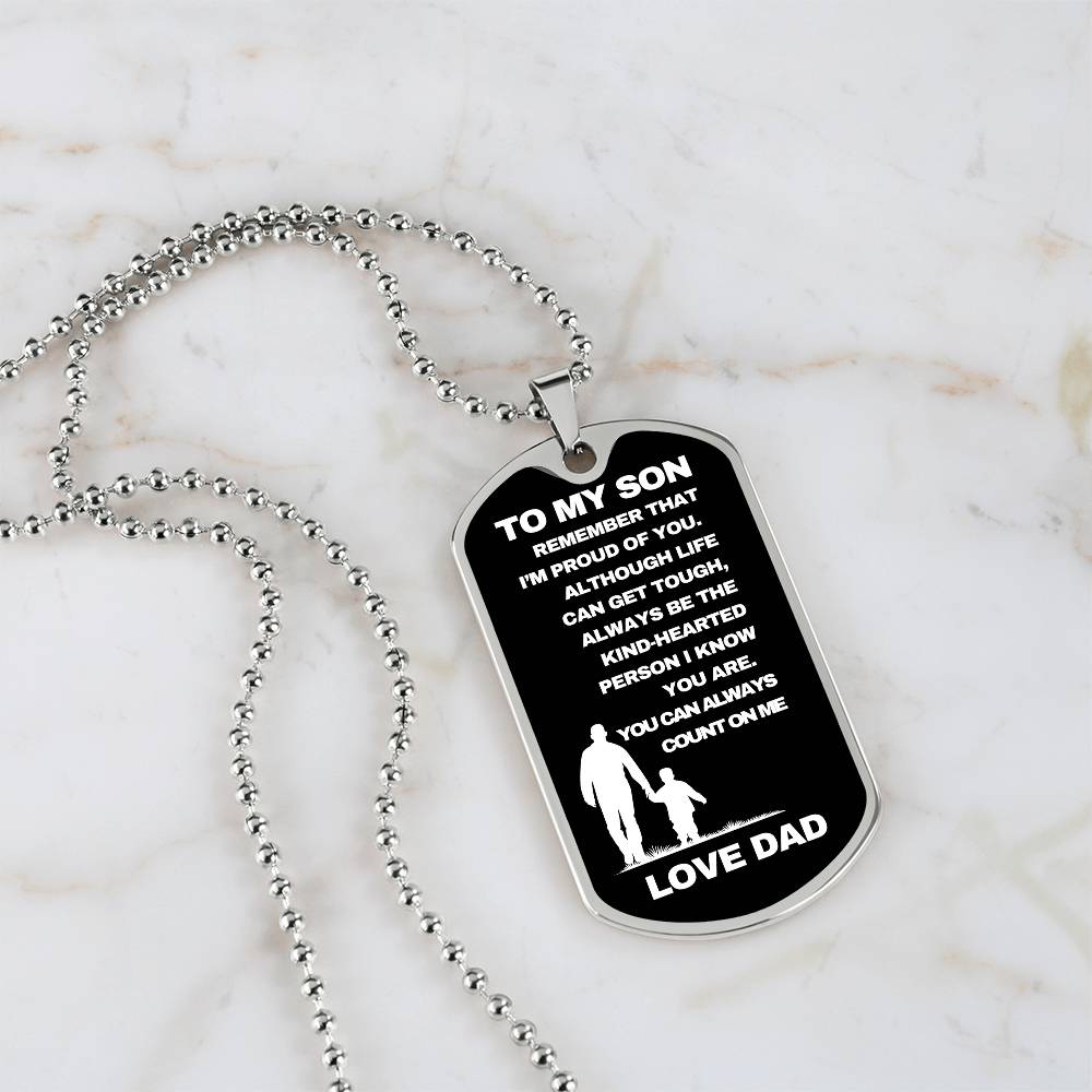 To My Son From Dad | Dog Tag Heartfelt Message