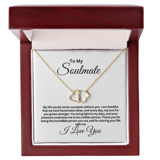 Interlocking Hearts Everlasting Love For my Soulmate Necklace