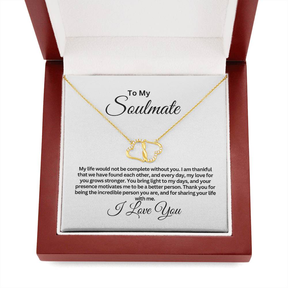 Interlocking Hearts Everlasting Love For my Soulmate Necklace