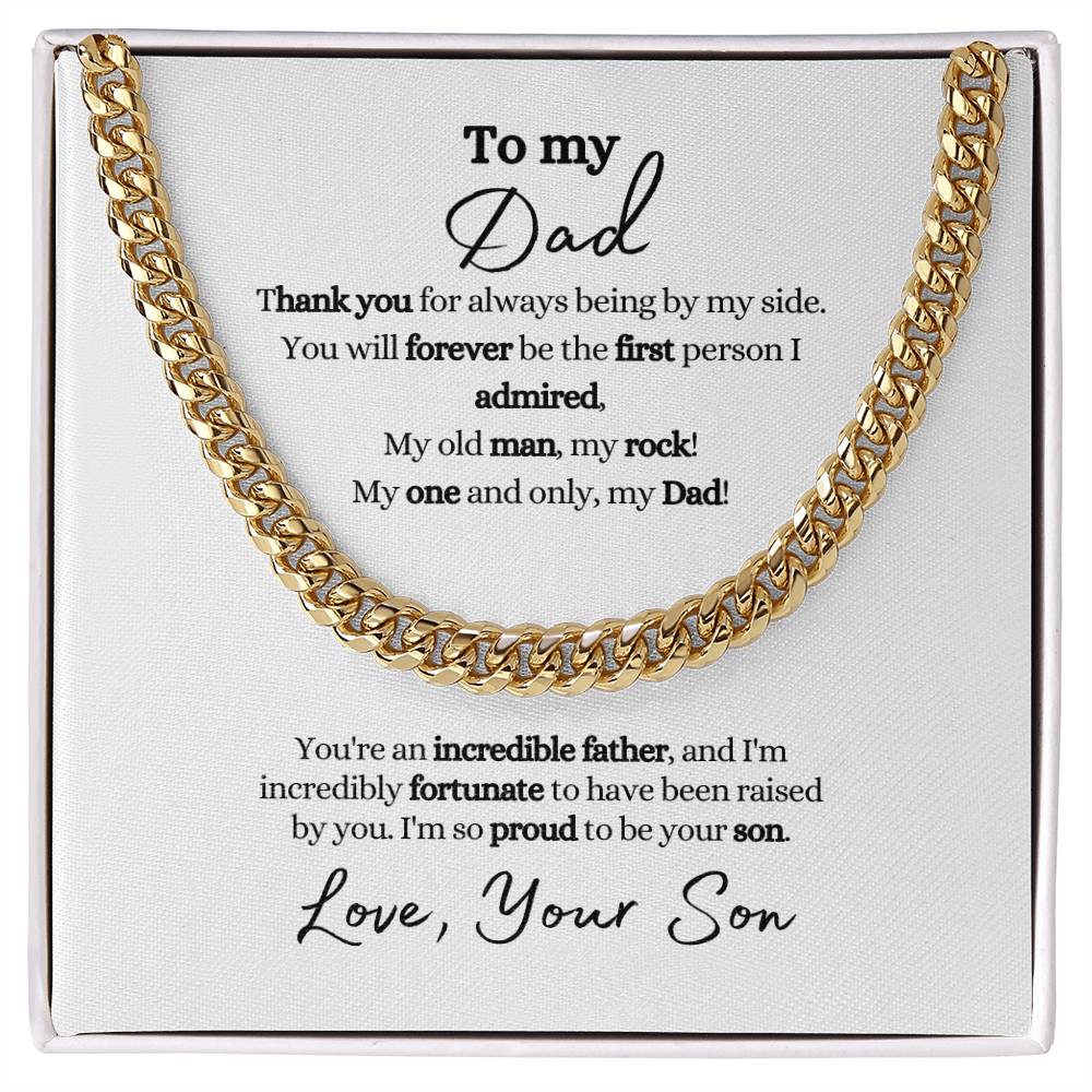 To Dad From Son | Incredible Father | Cuban Link Chain