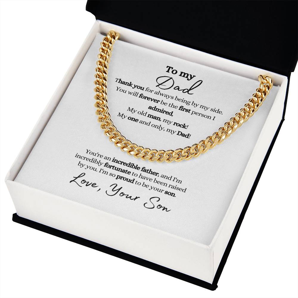 To Dad From Son | Incredible Father | Cuban Link Chain