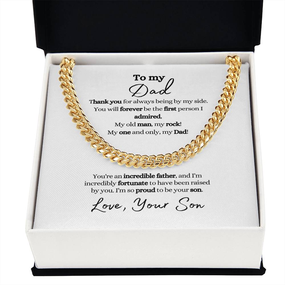 To Dad From Son | Incredible Father | Cuban Link Chain