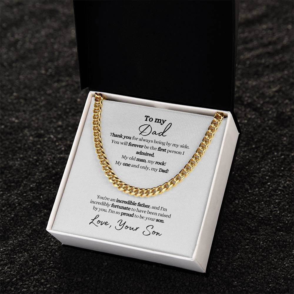 To Dad From Son | Incredible Father | Cuban Link Chain