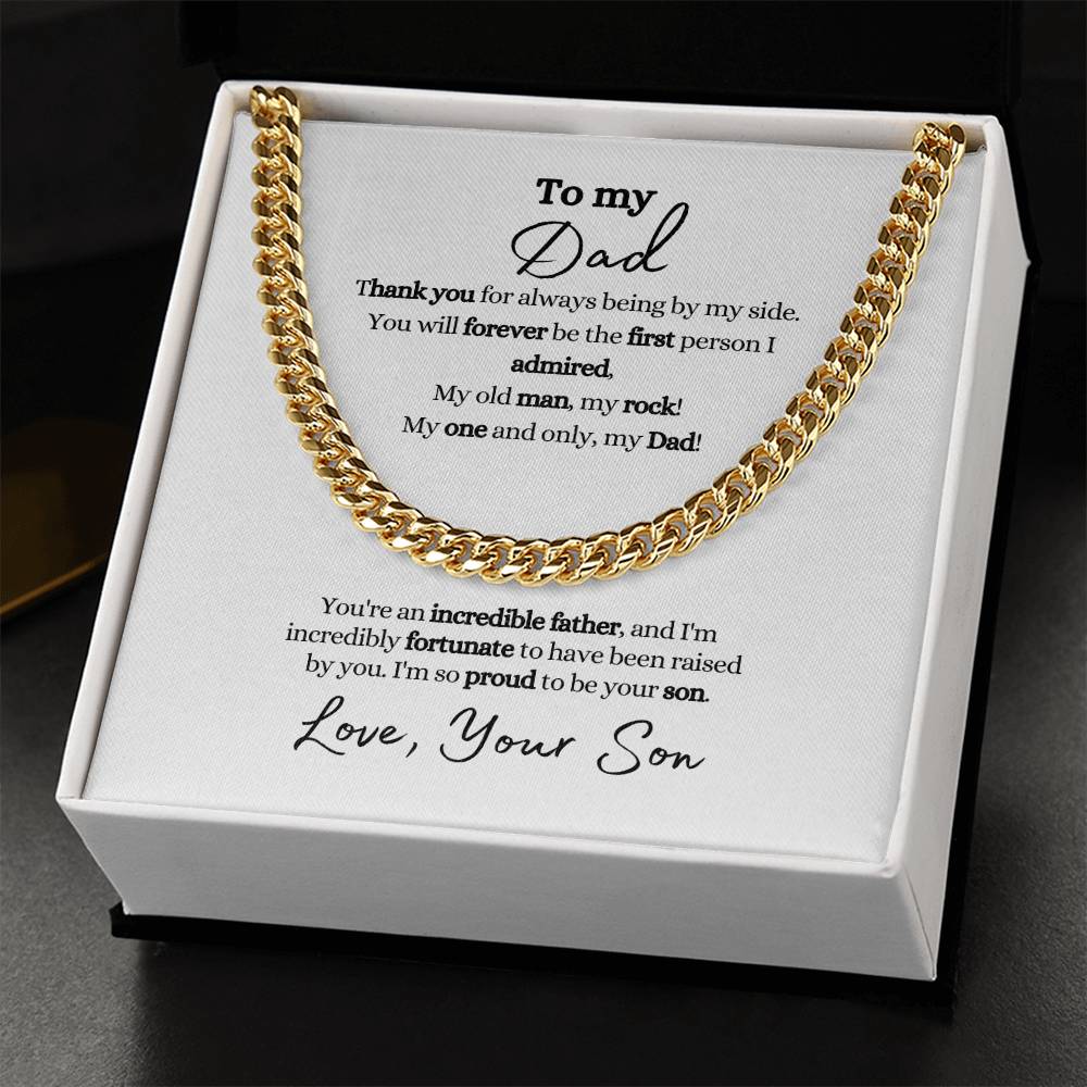 To Dad From Son | Incredible Father | Cuban Link Chain