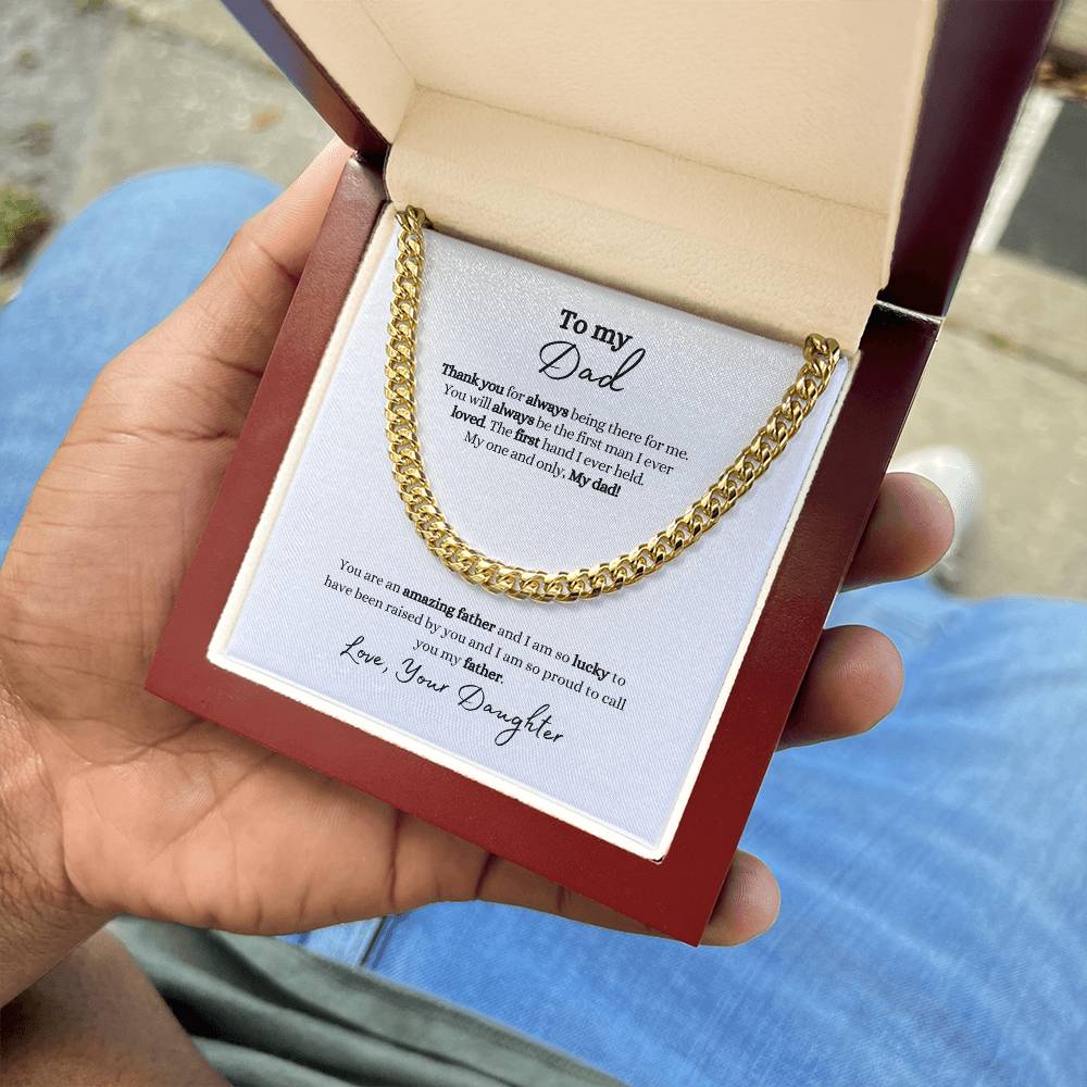 Dad | Amazing Father from Daughter | Cuban Link Chain