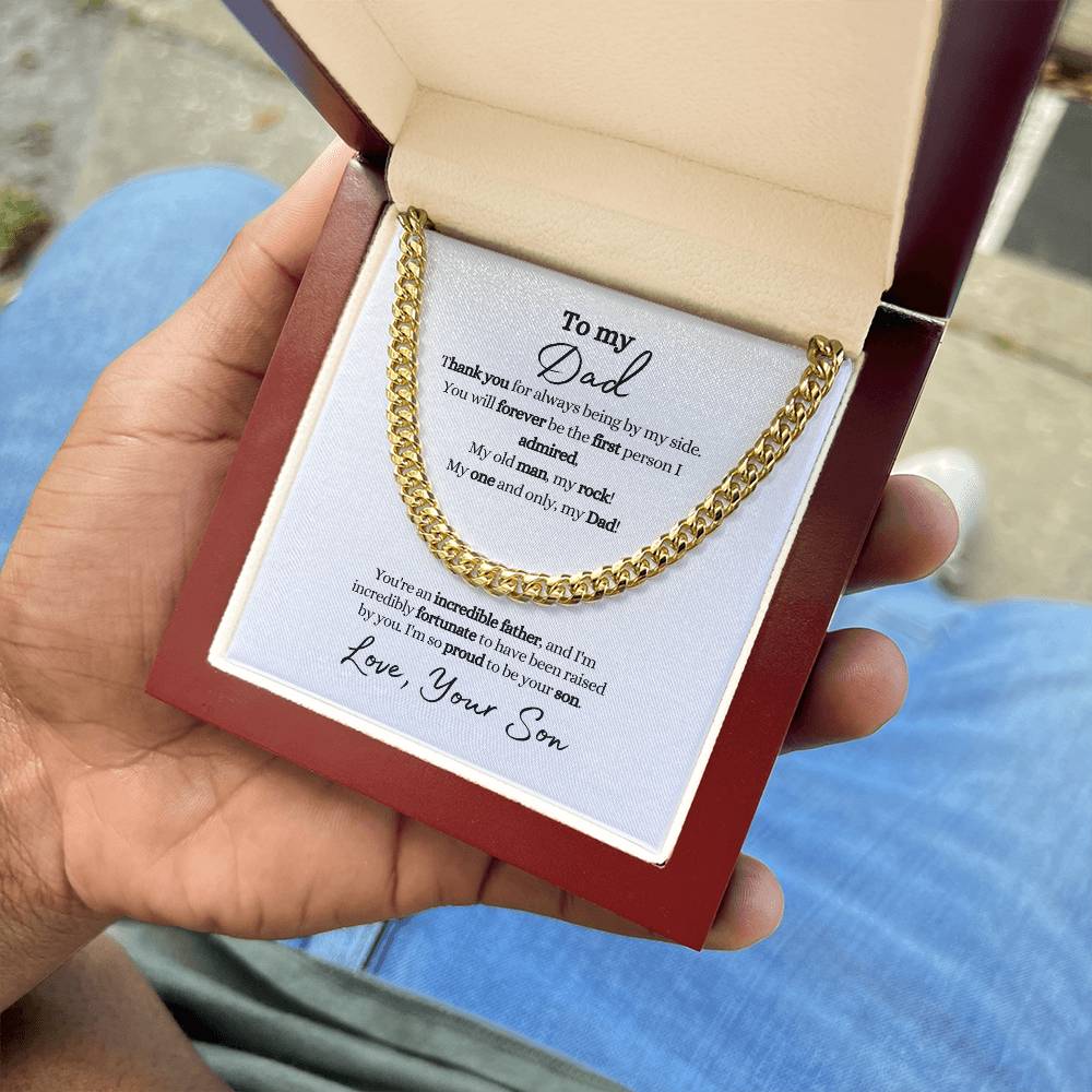 To Dad From Son | Incredible Father | Cuban Link Chain