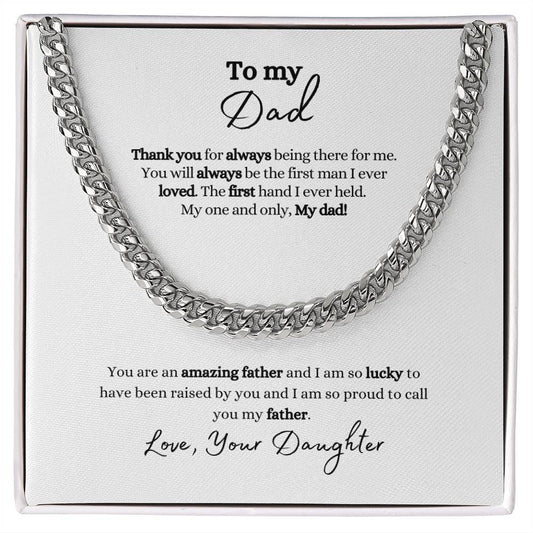 Dad | Amazing Father from Daughter | Cuban Link Chain