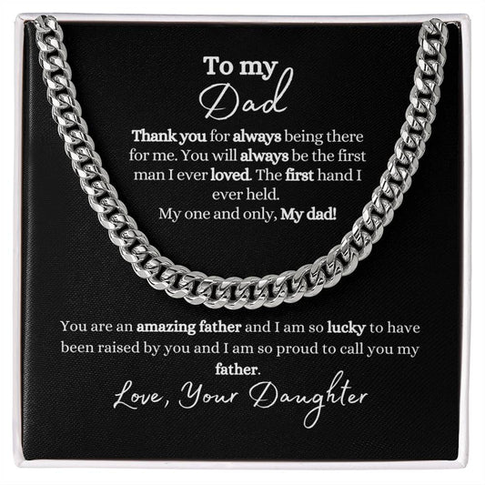 Dad from Daughter | Amazing Father | Cuban Link Chain