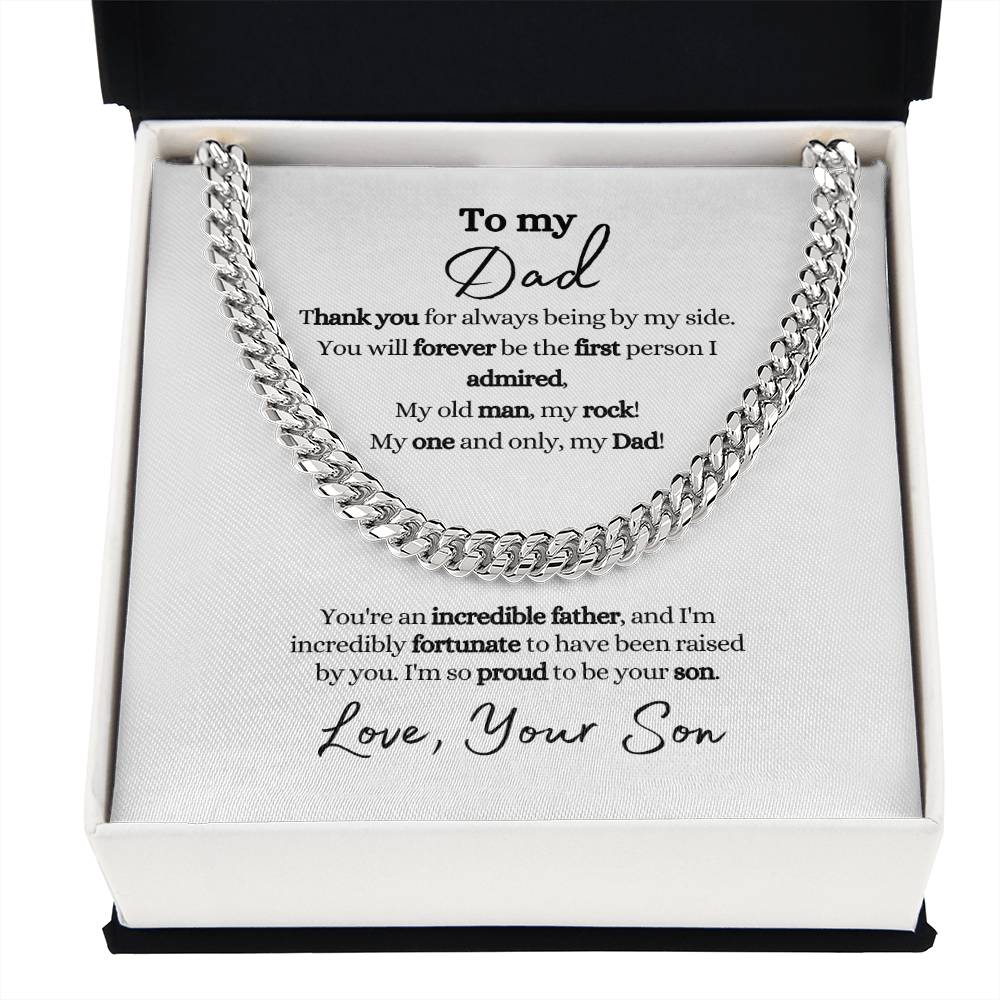 To Dad From Son | Incredible Father | Cuban Link Chain