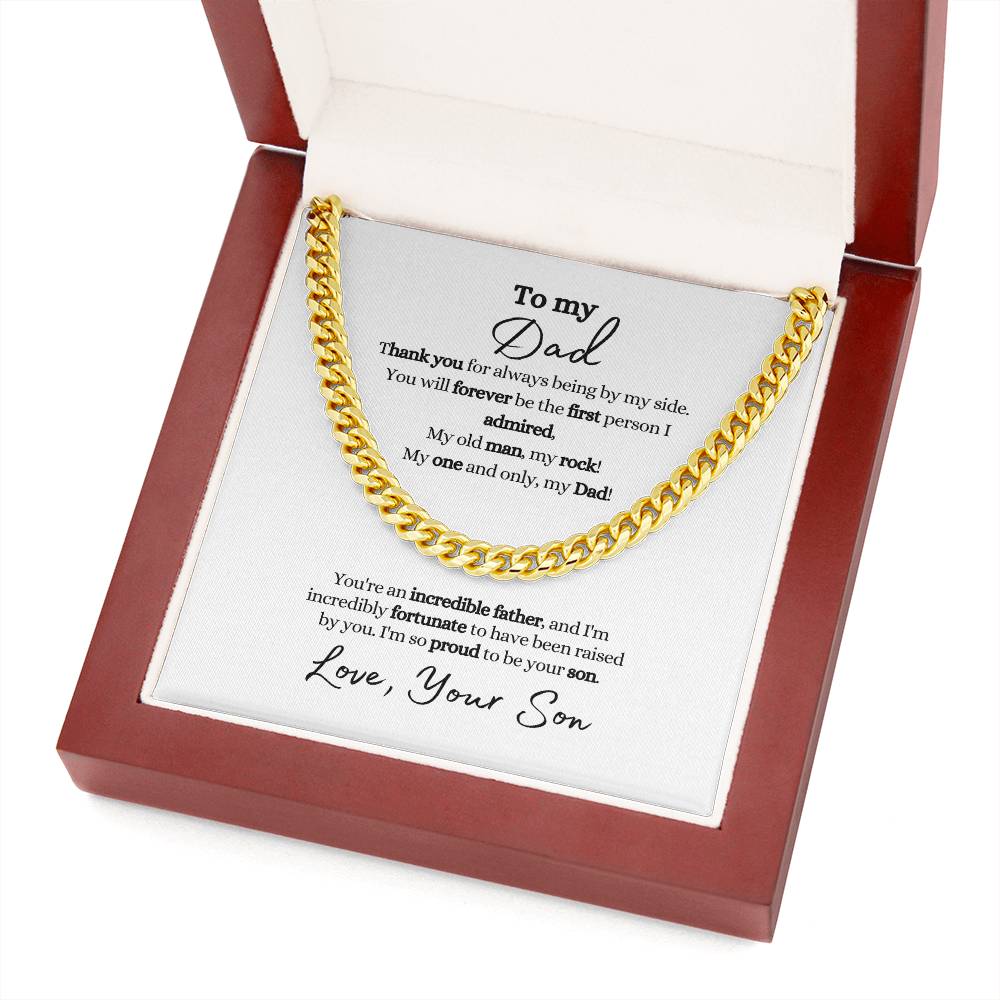 To Dad From Son | Incredible Father | Cuban Link Chain