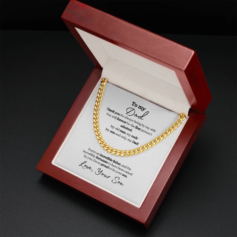 To Dad From Son | Incredible Father | Cuban Link Chain