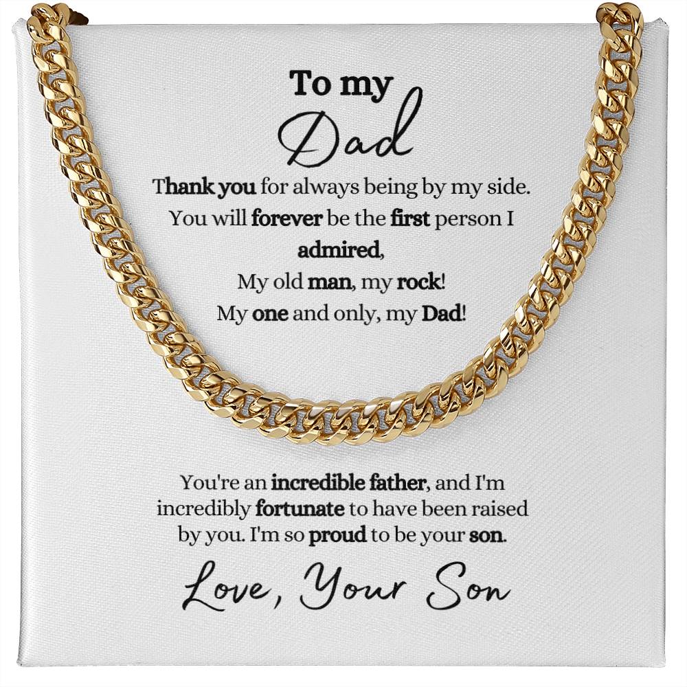 To Dad From Son | Incredible Father | Cuban Link Chain