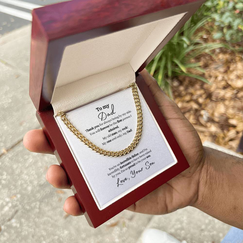 To Dad From Son | Incredible Father | Cuban Link Chain